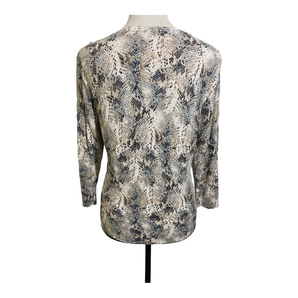 White House black market womens cardigan snap buttons snake rayon size medium - Picture 7 of 12